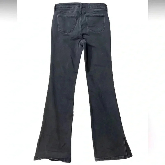 NINEWEST HIGH WAIST BOOT CUT BLACK GRAY JEANS SPLIT ANKLE STRETCH - Picture 9 of 15